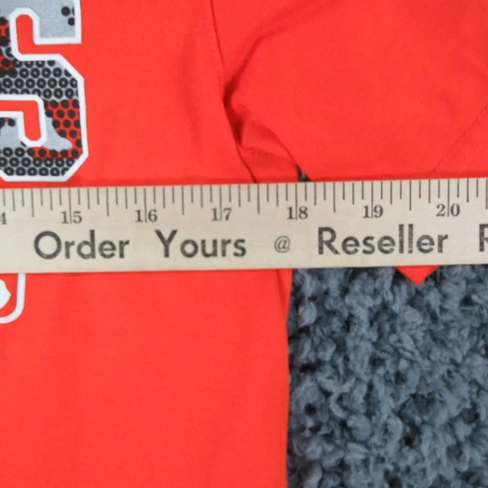 Nike Shirt Mens Small Orange Marlins Baseball Dri-Fit Short Sleeve '